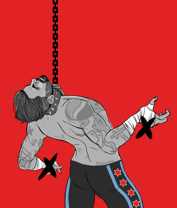 cm punk - linking print - $10